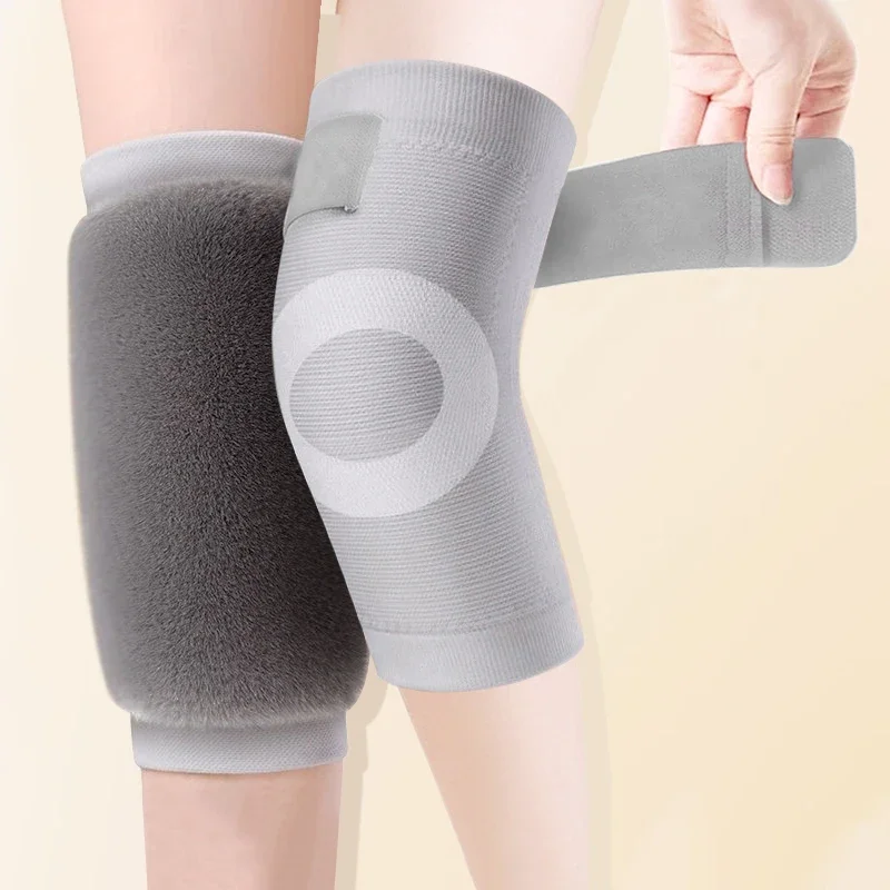 1 Pair Winter Warm Knee Pads For Women Men Old People Cold Leg Arthritis Kneepad Knee Support Rabbit Knee Protector