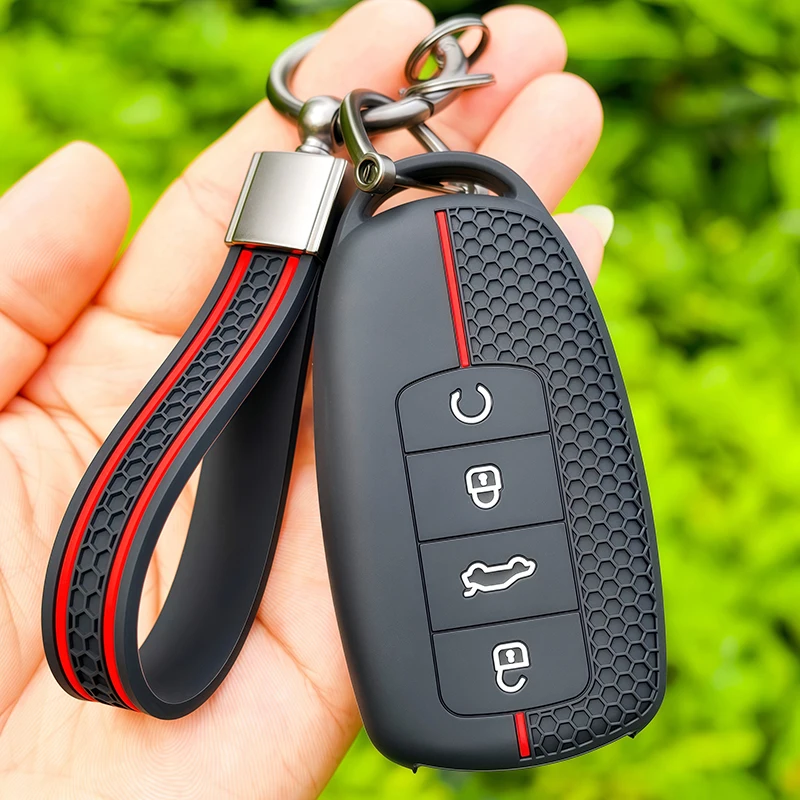 Silicone Keychain Car Keys Accessories Holder Key Cover Case For Chery Omoda 5 C5 Tigo 7 8 Pro Max Tigo 7 8 Plus Arrizo 5 Plus