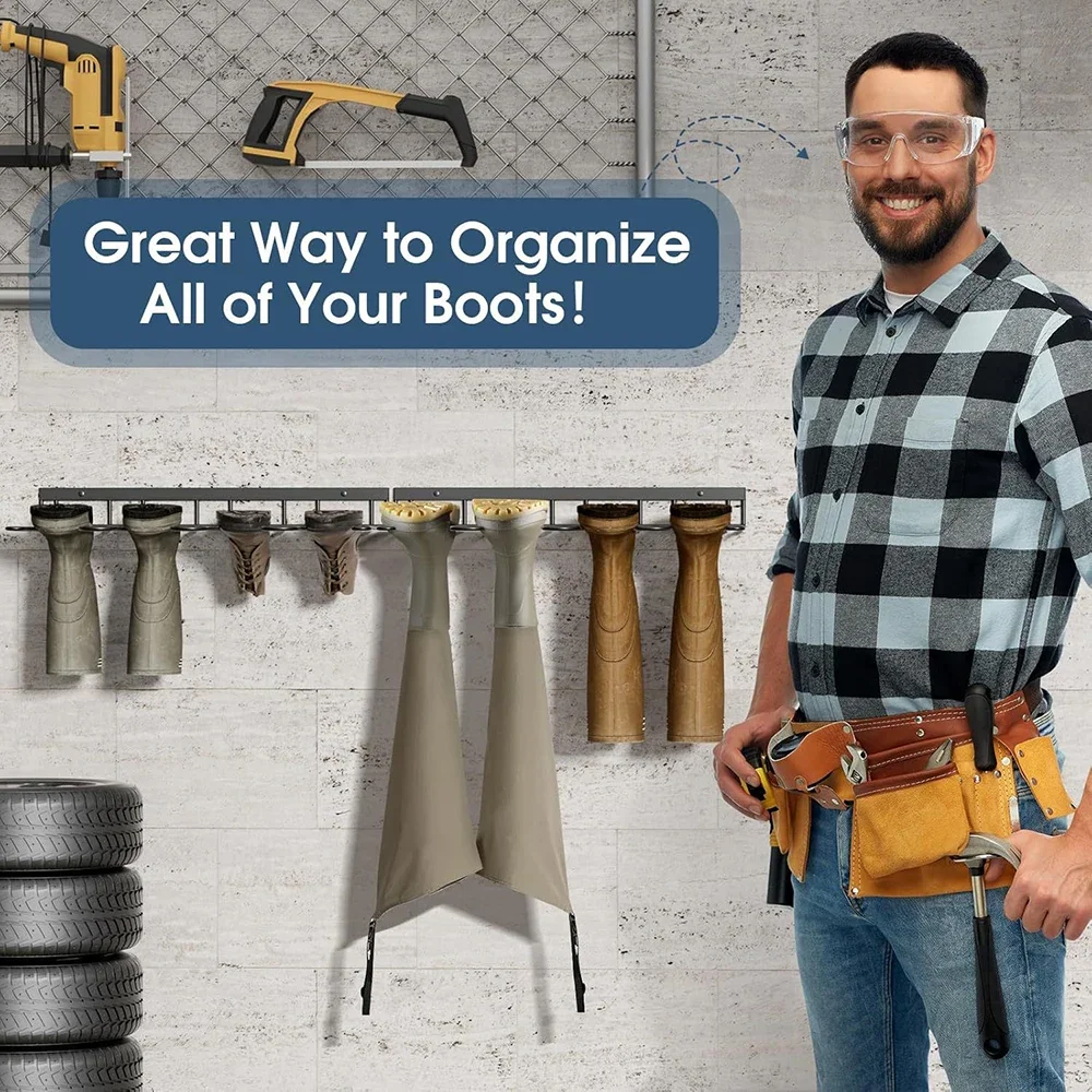 

1 шт. вешалка для ботинок настенная (4 пары) прочный металлический органайзер для ботинок, высокий держатель для обуви для шкафа, прихожей, помещения, гаража