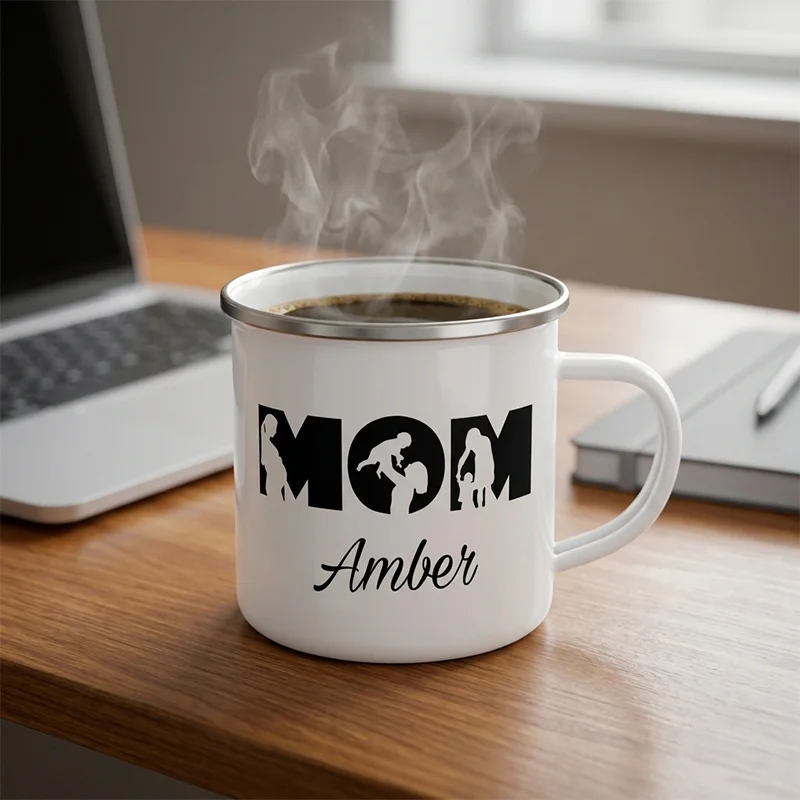 Customised Mother’s Day Coffee Mugs, Personalised Enamel Mugs, Juice Mugs, Milk Mugs and Tea Cups – The Perfect Gift for Mum view 2