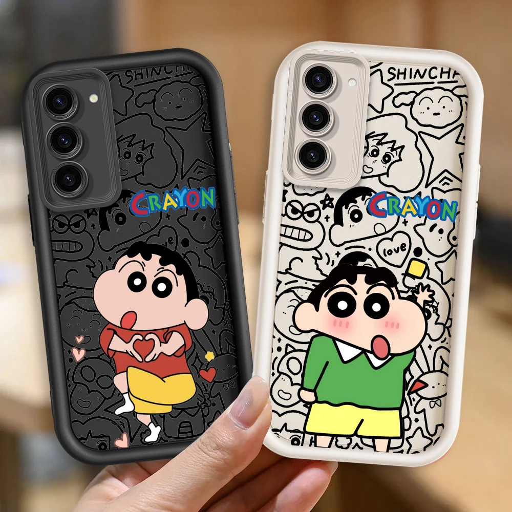 C-Crayons Shins Chans Cartoon For Samsung Note 20 S24 S23 S22 S21 S20 Ultra Plus FE A25 A23 A22 A15 A31 5G Eye Ladder TPU