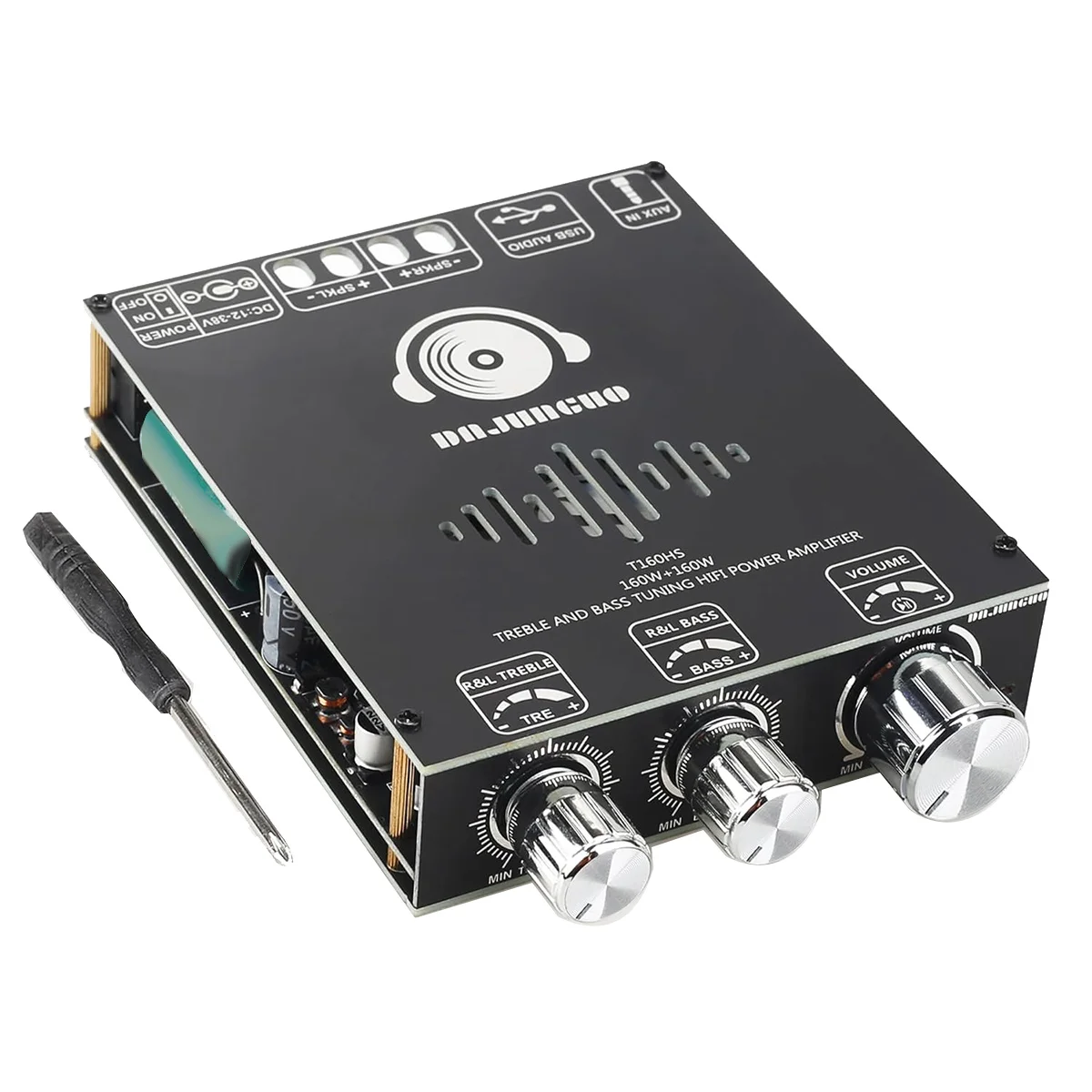 

DAJUNGUO T160HS Bluetooth Power Amplifier Board with Subwoofer 2.0 Channel 160Wx2,TDA7498E Digital Audio Power Amplifier Module