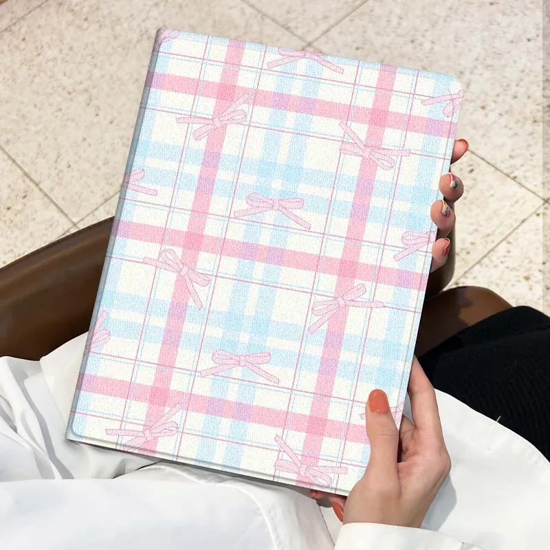 

Cartoon colorful sweet plaid For Lenovo Pad Tab Legion Xiaoxin Y900 Y700 K10 M10 P11 3rd Pro GT Plus Gen Cover Tablet Case