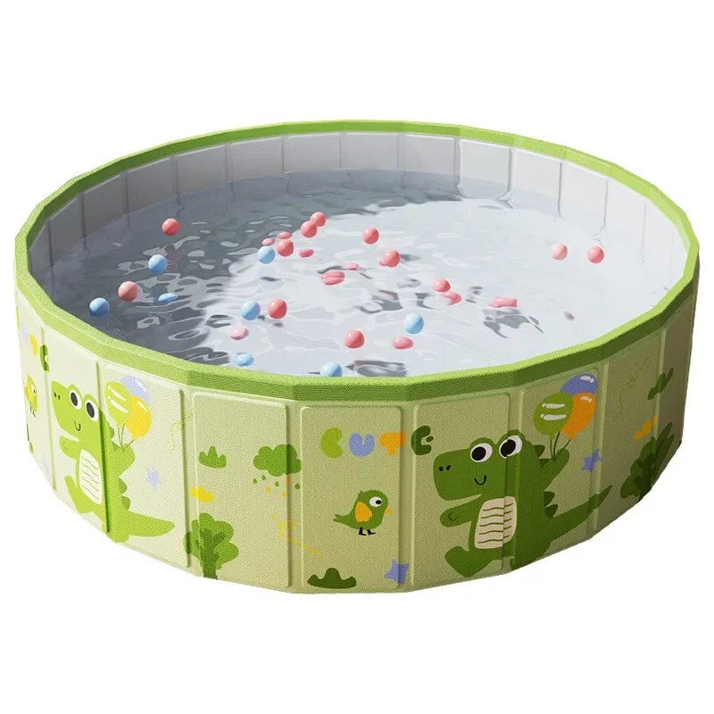 حمام سباحة JIABINFU غير قابل للنفخ، حمام سباحة كبير دائري داخلي وخارجي للأطفال، لوح دعم بأربعة جوانب
