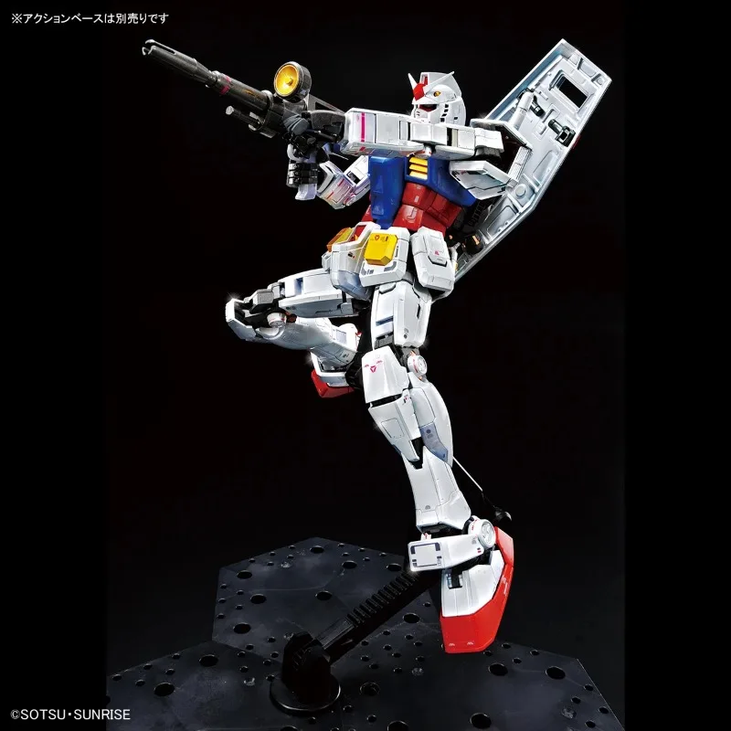 Original Genuine GUNDAM MG RX-78-2 Electroplated version 1/100 Anime Action Figure Assembly Model Toy Collectible Model Ornament