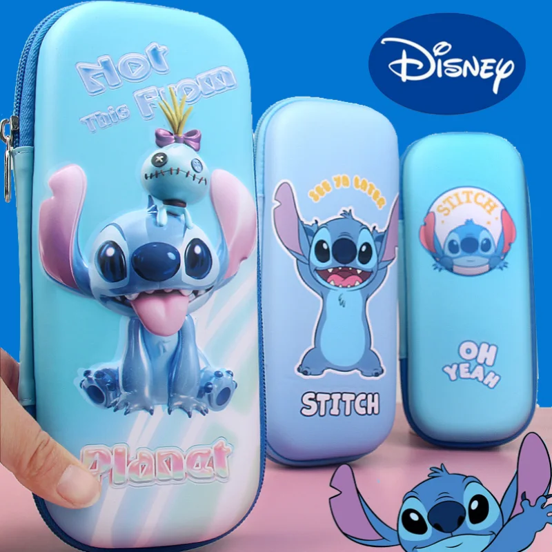 

Disney Stitch EVA Pen Bag Stationery Box Pencil Case Large Capacity 3D/2D Primary and Secondary School Supplies Student Bag