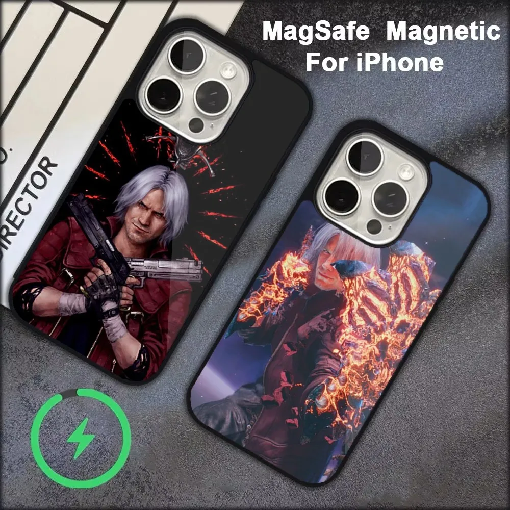 

D-DMC 5 V-Vergil Dante Phone Case For iPhone 16,15,14,13,12,11,Pro,Max,Plus,Mini, Magsafe,Magnetic Wireless Charging Case