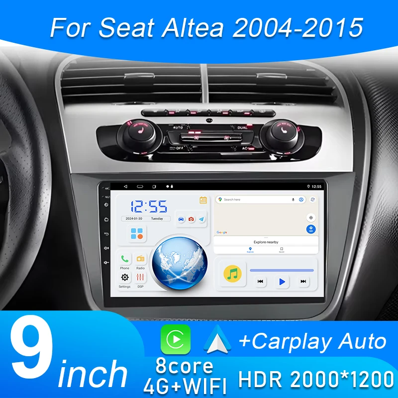 

Android 15 Car Radio For Seat Altea XL Toledo 2004 - 2015 Multimedia Player GPS Navigation Carplay QLED Touch Screen Auto Stereo