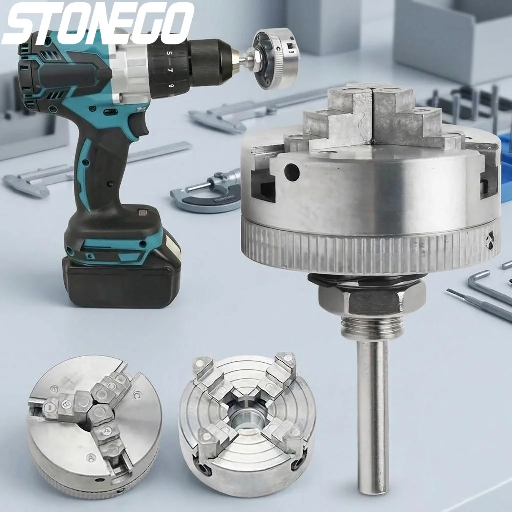 ヘビーデューティーセルフセンタリング電動旋盤ドリルチャック-3-4-ジョー-m12x1-リンケージ高精度穴あけ工具