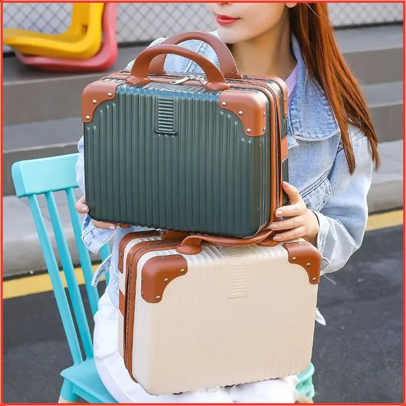 14 inch Mini Travel Suitcase Cosmetic Box Hand Luggage Organizer Makeup Case Small Password Box Boarding Case