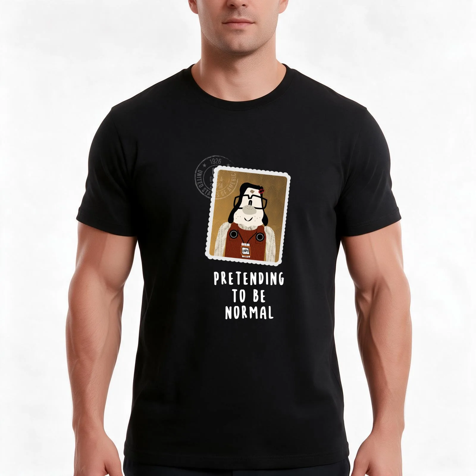 pretend to be normal 2 - Mary T-Shirt, Summer Casual Cotton Tee, Oversized Streetwear Tops, Vintage Graphic Print, 100% Cotton
