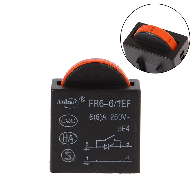 AC220V 6 Speed Regulation Controller Switch For Electric Grinder DR2-6/1FE 12A 250V Electric Angle Grinder Power Tool Access