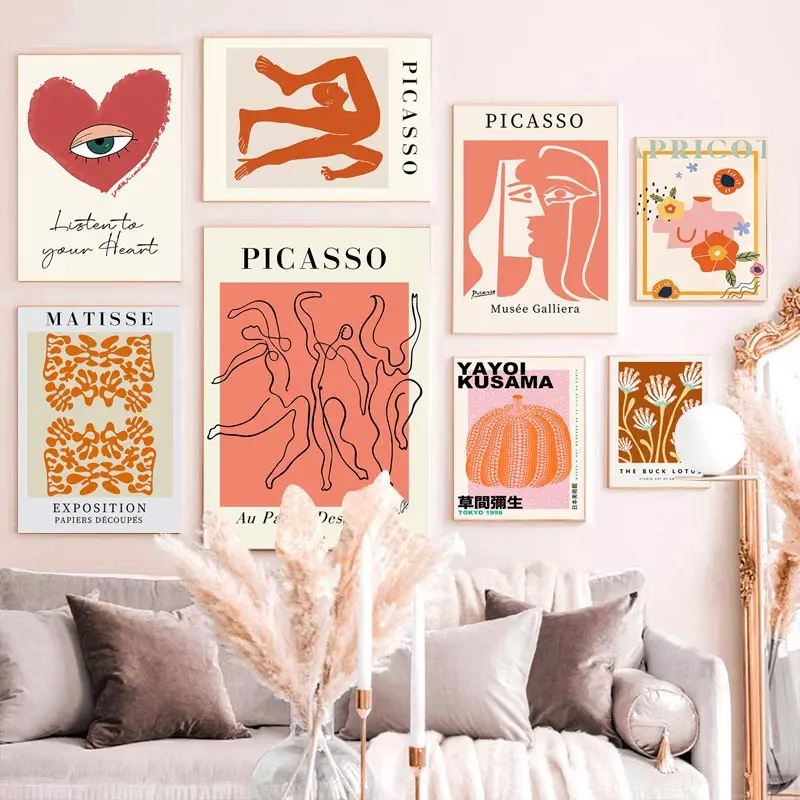 Picasso Matisse Abstract Yayoi Kusama Wall Art Canvas Painting Nordic Aesthetics Posters And Prints Living Room Decor Pictures