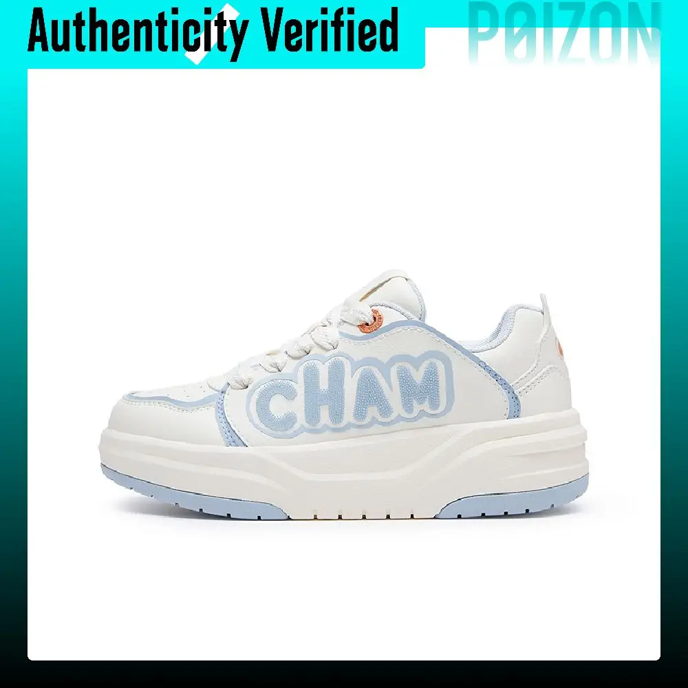 Champion Campus Team Shoes 2.0 Cham Synthetic Leather Low top Skateboard Shoes Women's Milk White/Ballet Blue U4DFCTW10M2
