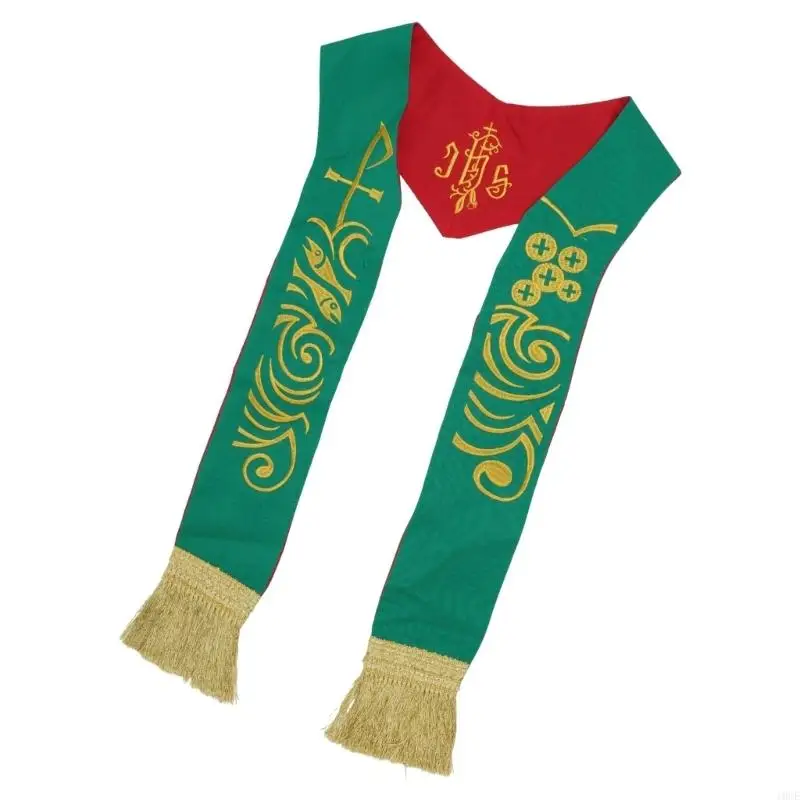Comfortable Lightweight Graduation Stole With Religious Embroidery For Extended Academic Event Skin Friendly Polyester 
