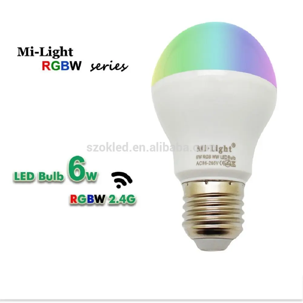 Mi Light-مصباح إضاءة أبيض ذكي قابل للإضاءة ، مصباح ، تطبيق هاتف محمول ، ذكي ، هاتف محمول ، تطبيق ، واي فاي ، FUT014 ، E27 ، 6W ، RGB + CCT ، AC 85V-av