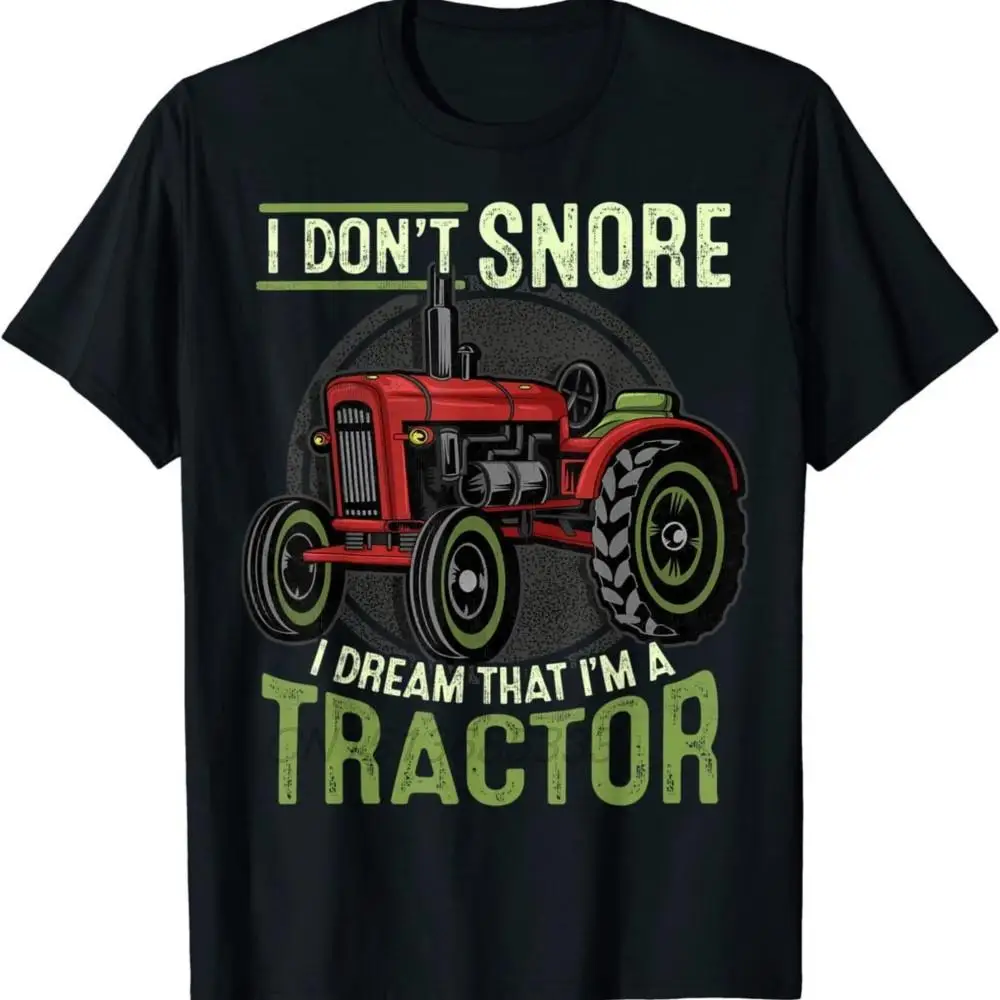 I Don't Snore I Dream I'm a Tractor Men Farmer Tractor T-shirts American Flag Pig Vintage Animal Patriotic Man Tees Cotton Tops