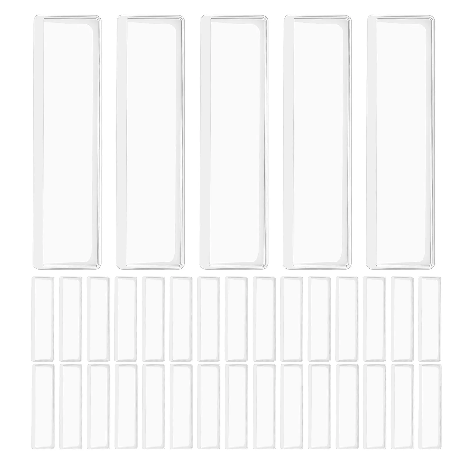 

48 самоклеящихся прозрачных карманов для этикеток, для организации книг в библиотеке, держатели для индексных карточек, водонепроницаемые прозрачные чехлы-дисплеи