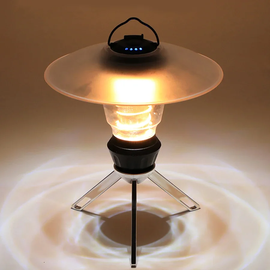 Camping Lantern with Tripod Dimmable Rechargeable LED Camping Tent Light Portable Small Camping Lamp Warm Light Tent Lantern image 6