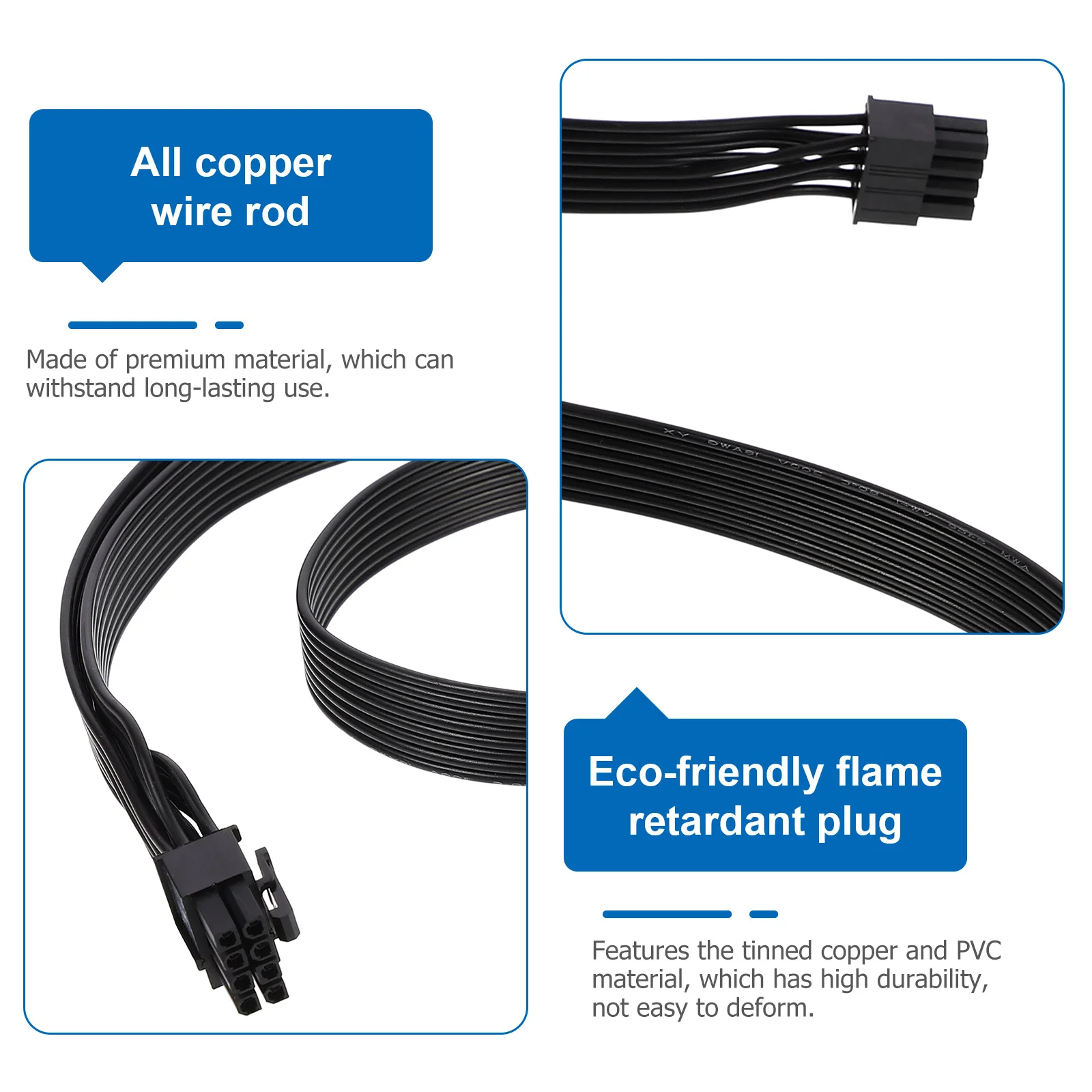 

Power -Pin To Dual Gpu Extension Cord 6+2 Pin Gpu Power Cord For Graphics Cards Extension Splitter Adapter Cable