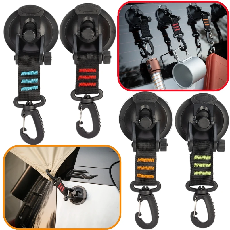 Hochleistungs-Saugnapfhalterung mit Haken für Outdoor-Reisen, Camping, Karabiner-Organizer für Zuhause, Outdoor-Camping, Auto-Seitenmarkise