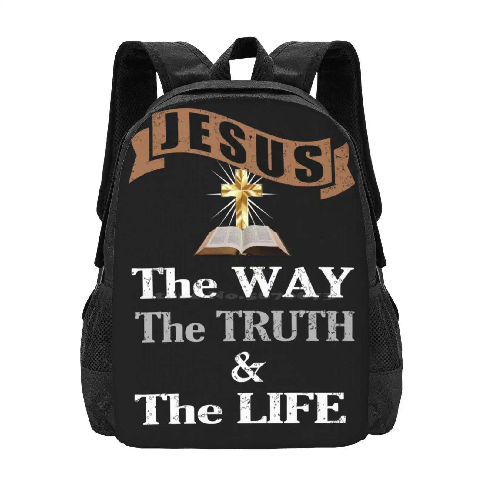 Laptop Travel School Bags, Pattern Design, Jesus The Way The Together e The Life Christian Gift