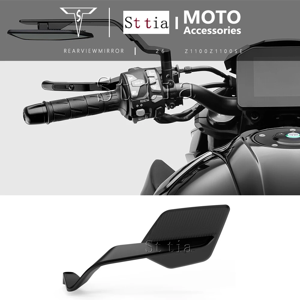 

For Kawasaki Z1100 Z1100 SE Z 1100SE 2025 2026 New Motorcycle Adjustable Rearview Mirror Stealth Sport Winglet Mirrors Kit