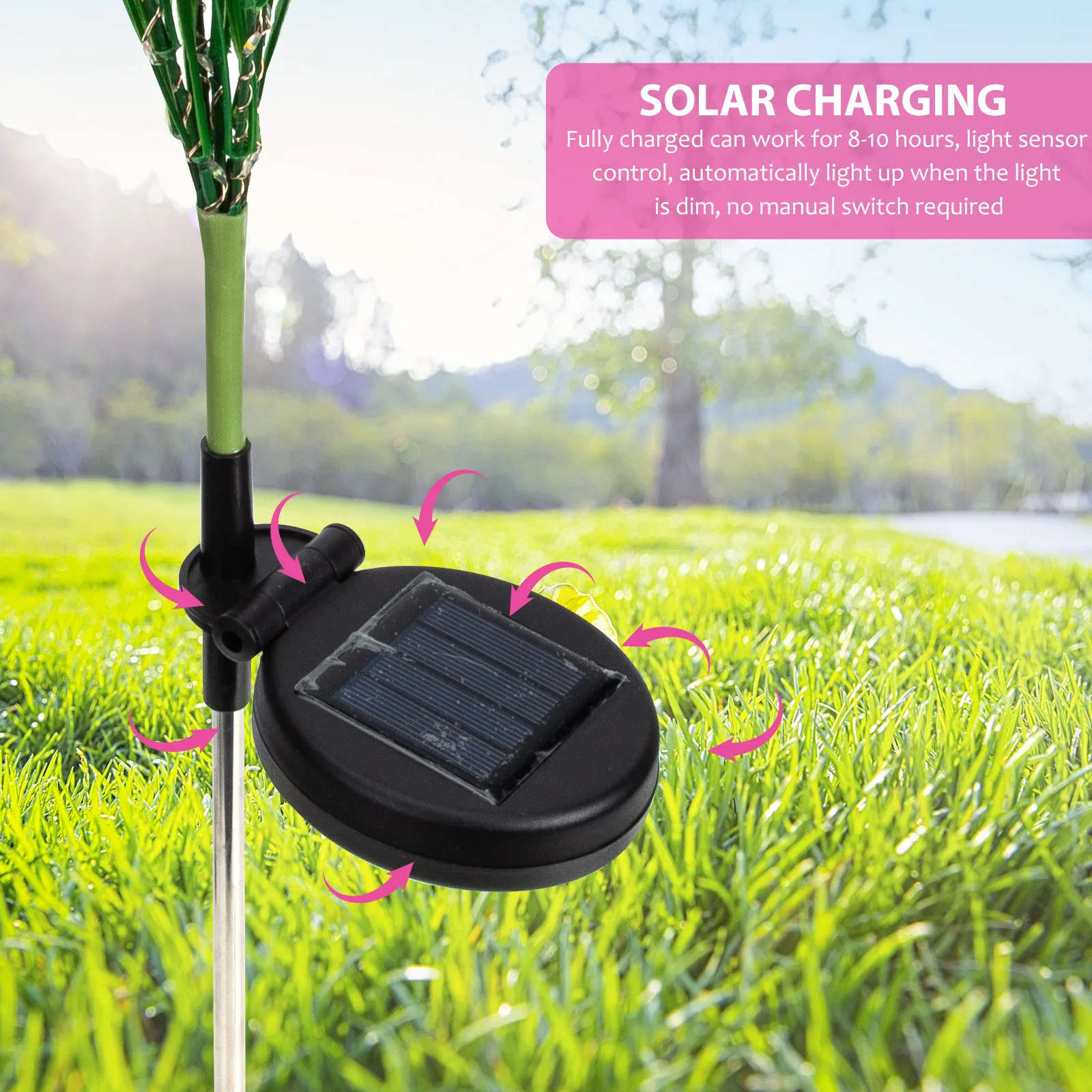 

Солнечный светодиодный светильник для газона в форме хризантемы, креативный уличный садовый светильник, декоративное наземное освещение для сада, солнечный садовый светильник