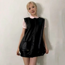 Women Group Kpop Dance Outfits Sexy Gogo Dance Costume Pink Shirt Black Dress Bar Dj Ds Singer Stage Show Clubwear DW10240