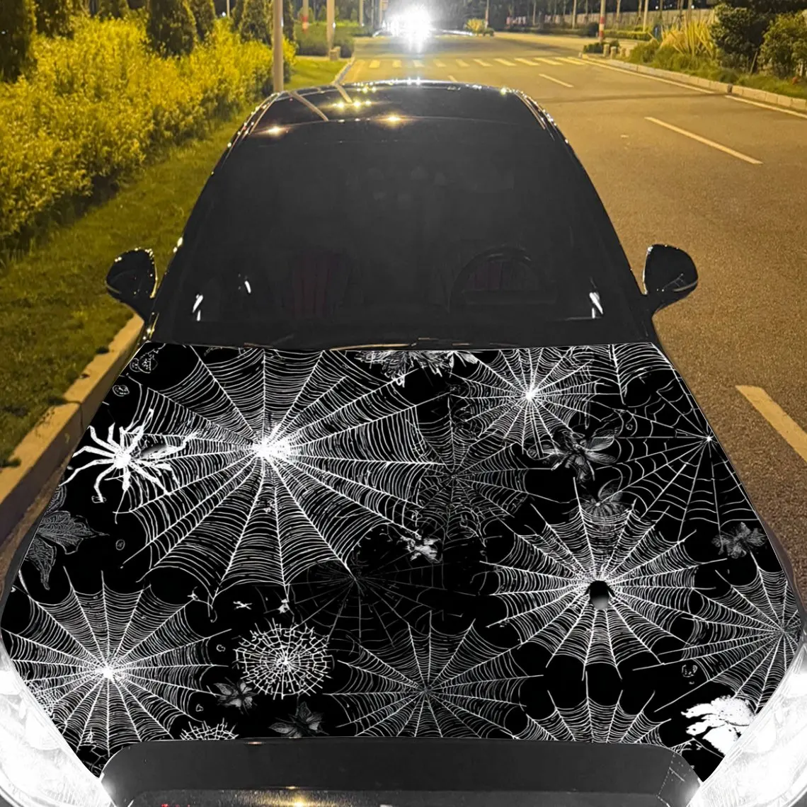 

Car Decals Spider Webs Pattern Car Hood Sticker, Waterproof Self - Adhesive Vinyl Graphics Decals, Decorative Protective & Scrat