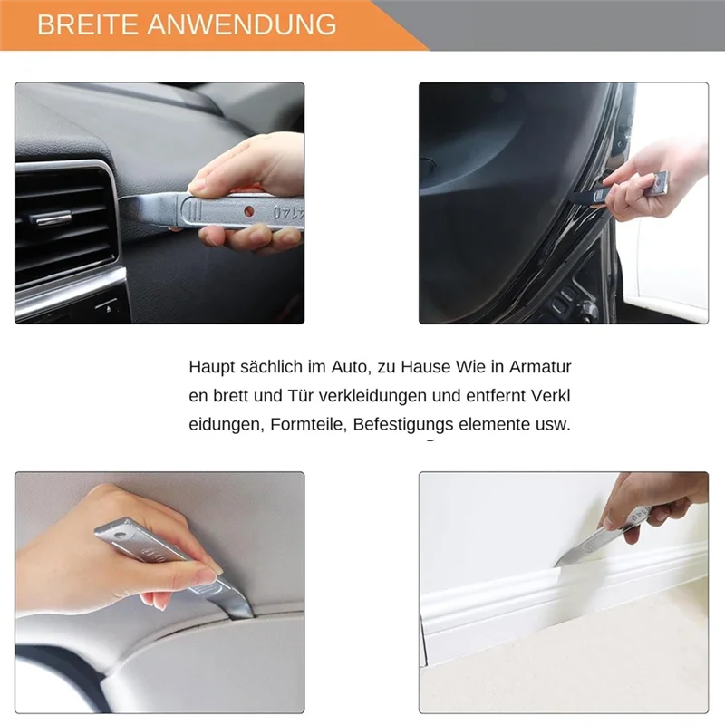 

A96E-Lever Tool Car Door Interior Removal Tool Metal Rod Car Clip Floor Screwdriver Removal Tool Auto Repair Tool