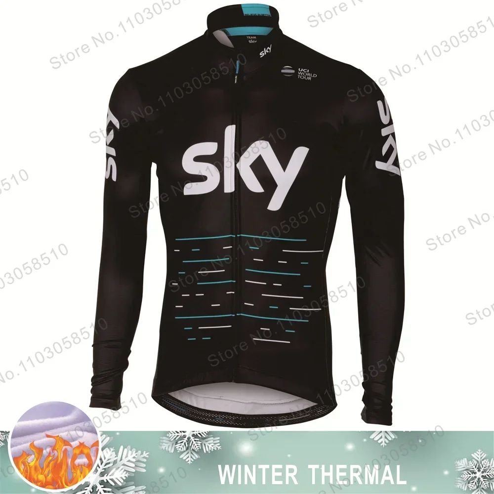 INEOS SKY-ropa de ciclismo para hombre, chaqueta térmica de lana, camisetas de manga larga para bicicleta de carretera, Invierno