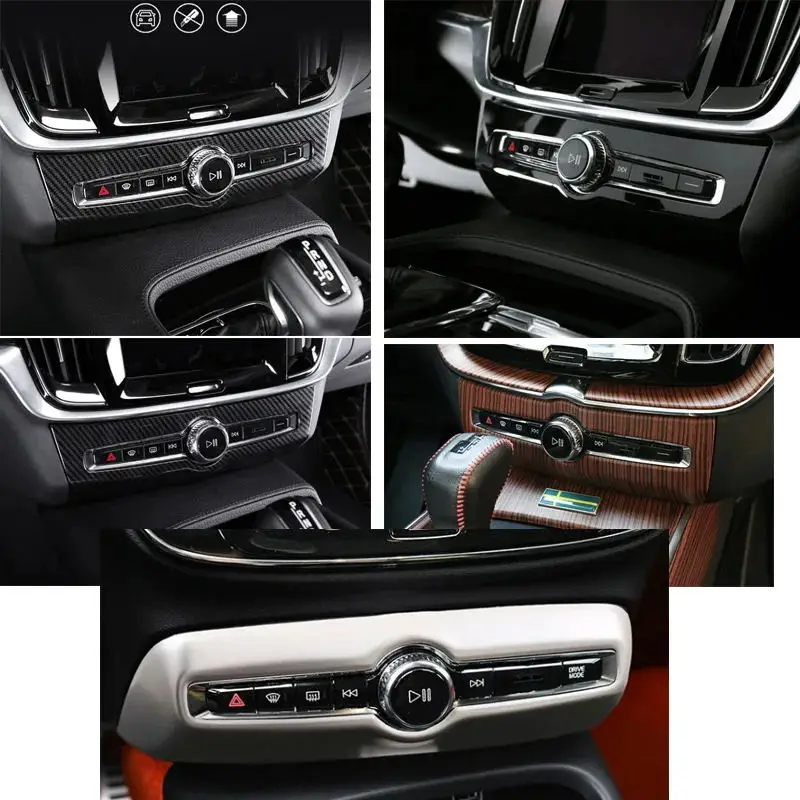 For Volvo XC60 S60 V60 S90 V90 XC40 C40 audio adjustment frame black decorative panel car accessories