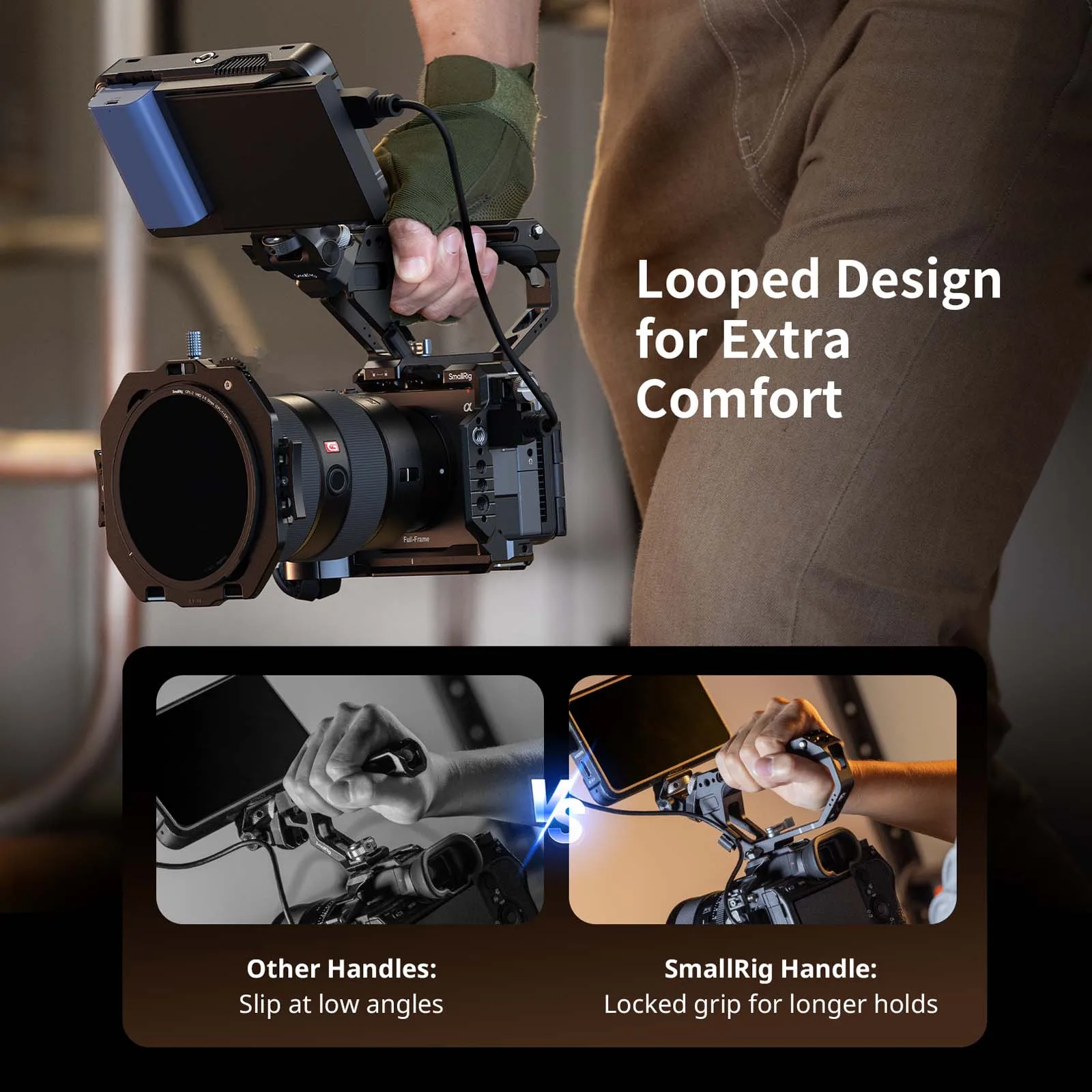 SmallRig FX5 "HawkLock" Kamera-Cage für Sony FX5 mit Klemme für HDMI-Kabel, Top-Platte mit 1/4"-20 / 3/8"-16 Arca-Typ Schnellwechselplatte – Detail 14