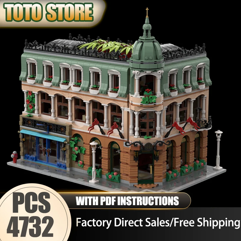 有名な街並みのモックビルディングブロック、グランドコーナーホテルシリーズ、テクノロジーブロック、ギフト、クリスマスおもちゃ、DIYセット、組み立て