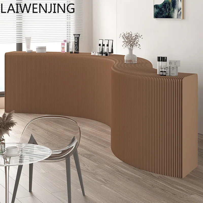 

MJY Brown Folding Strip Booth Multifunctional Shelf Paper Art Display Table