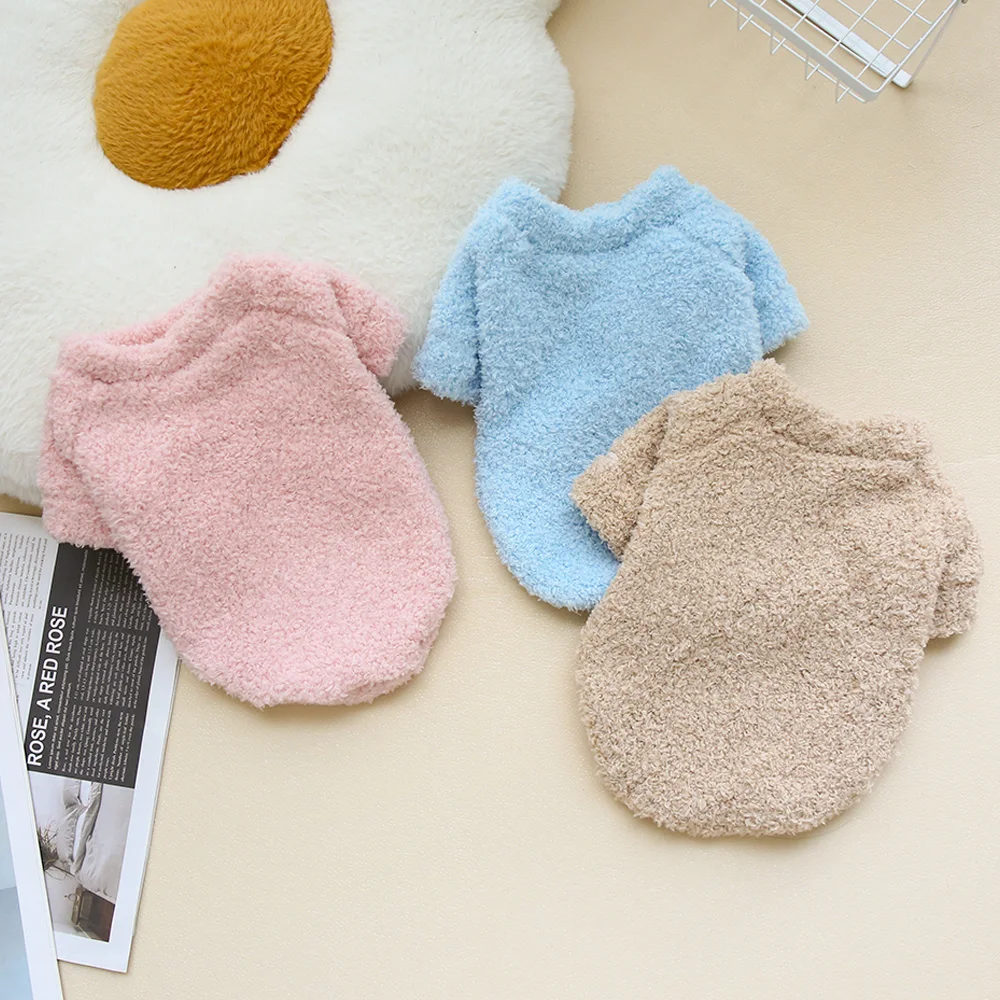 Perro de terciopelo de doble cara cálido Color sólido nube terciopelo Sudadera con capucha perro gato otoño e invierno grueso doble cara terciopelo ropa Simple
