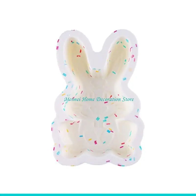 H7BF Easter Bunny Egg Mold Silicone Baking Mould Gadgets Supplies for DIY Fondant Soap Dessert Decorating Tool