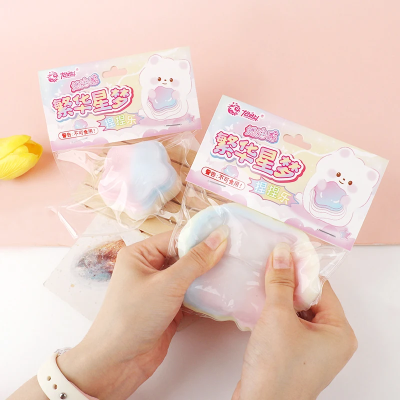 Spaß Farbverlauf Cartoon Squeeze Stern Spielzeug Nette Klebrige Abreact Stress Relief Kneifen Erwachsene Kinder Weiche Relief Entspannen Spielzeug Geschenk