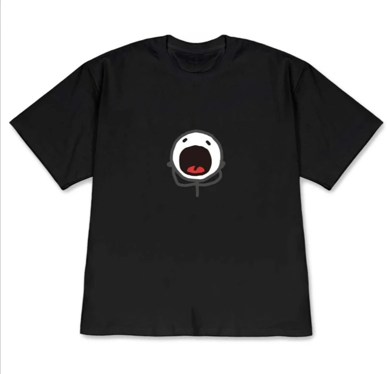 Minimalist Screaming Meme T-Shirt Funny Character Graphic Tee Casual Short Sleeve Shirt for Men Women Meme Lover Funny Gift Top