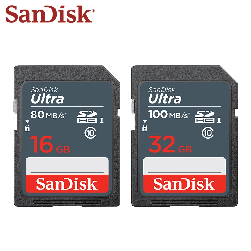 Карта памяти SanDisk Ultra SD C10 SDXC / SDHC 16 ГБ 32 ГБ 64 Гб 128 ГБ 256 ГБ высокоскоростная 100 Мб/с флэш-карта памяти для цифровой камеры