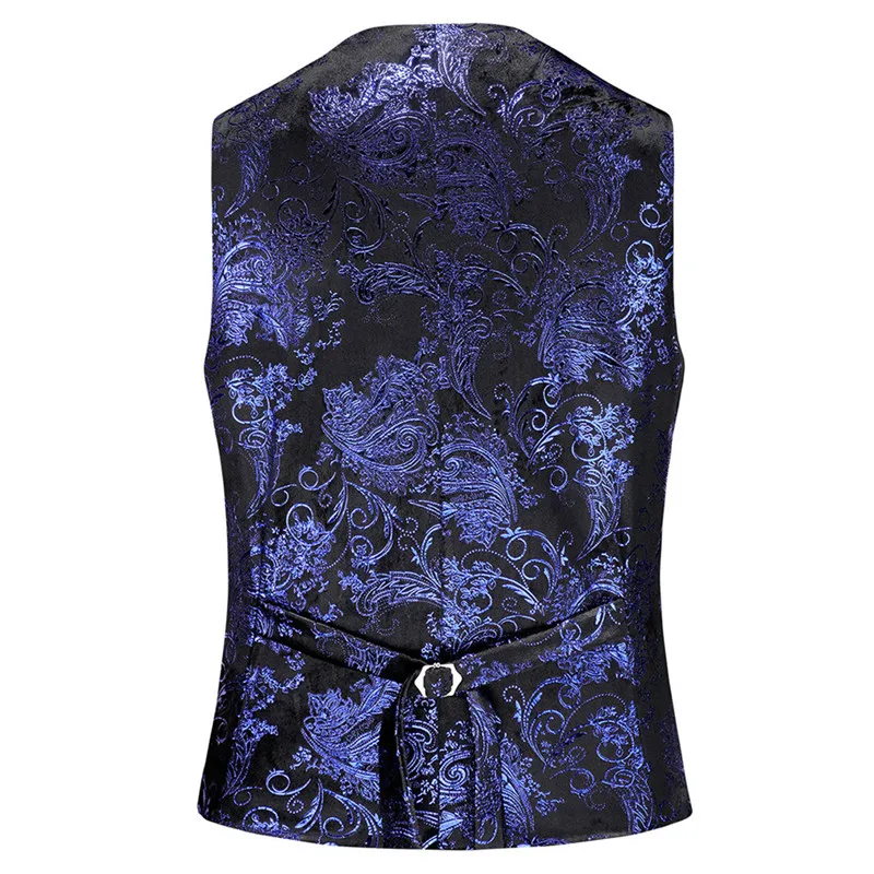 New Men Luxury Wedding Suit Vest Gold / Silver / Red Fashion Male Gold Velvet Embossed Waistcoat
