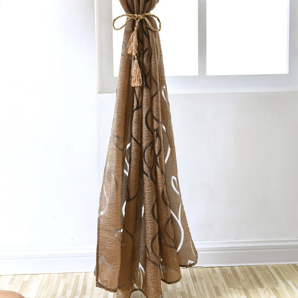 

Translucent Tulle Sheer Curtains Rod Pocket Window Sheer Voile Curtains For Bedroom Living Room 100X200Cm Grey