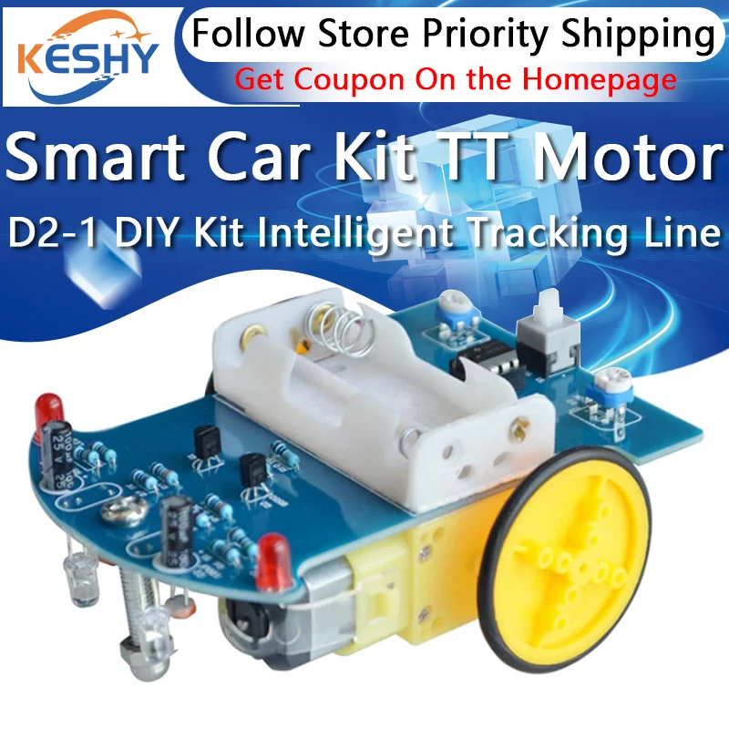 

D2-1 DIY Kit Intelligent Tracking Line Smart Car Kit TT Motor Electronic DIY Kit Smart Patrol Automobile Parts DIY Electronic