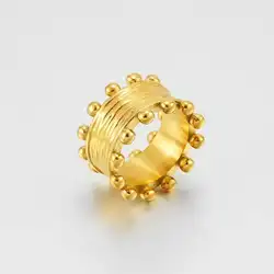 ENFASHION Anillos Steel Bead Ring For Unisex Stainless Steel 18K Plated Gold Rings Street Fashion Jewerly Party Travel R244444