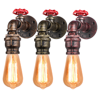 Industrial Water Pipe Wall Lamp E27 Retro Loft Wall Sconce Vintage Beside Lamp for Hallway Living Room Kitchen Indoor Lighting