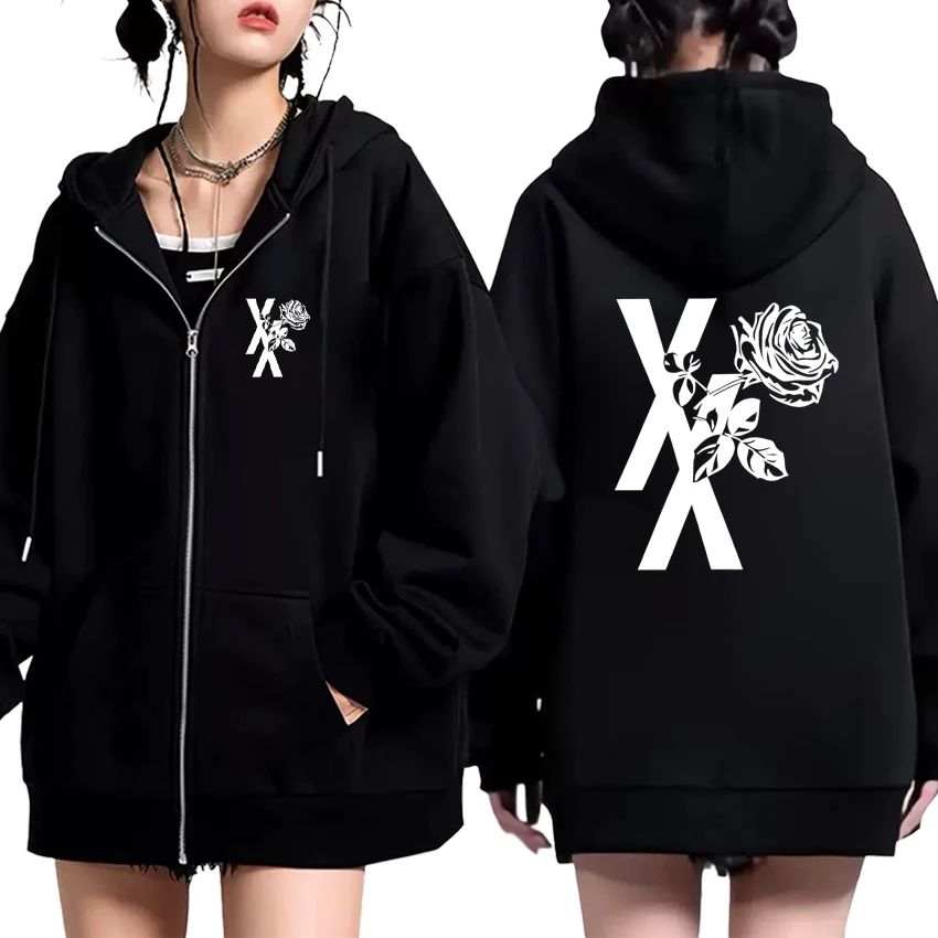 Rapper Mgk Lost Tour 2025 Print Zipper Hoodie Men Women Casual Autumn Winter Long sleeve Fleece Clothing Oversized Retro Jacket