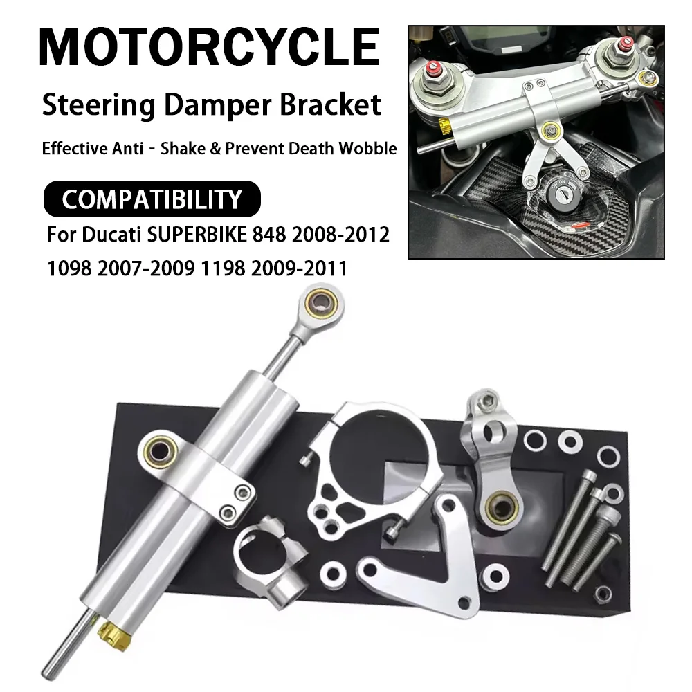 motorcycle stabilizer steering damper bracket mount kit For Ducati SUPERBIKE 848 2008-2012 1098 2007-2009 1198 2009-2011