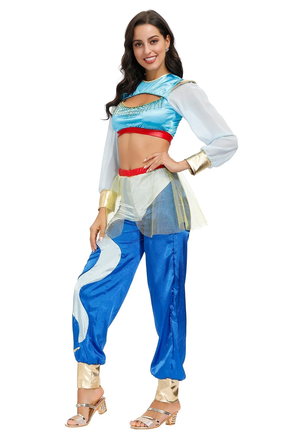 Adult Carnival Clothing Girls Aladdin Jasmine Princess Costume Aladdin Cosplay Halloween Party Suit Dress