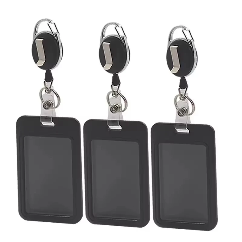 Work Permit Card Set - Rope Retractable Neck Hanging Document Card Set - Chest Tag Access Control Hard Shell Protective Set